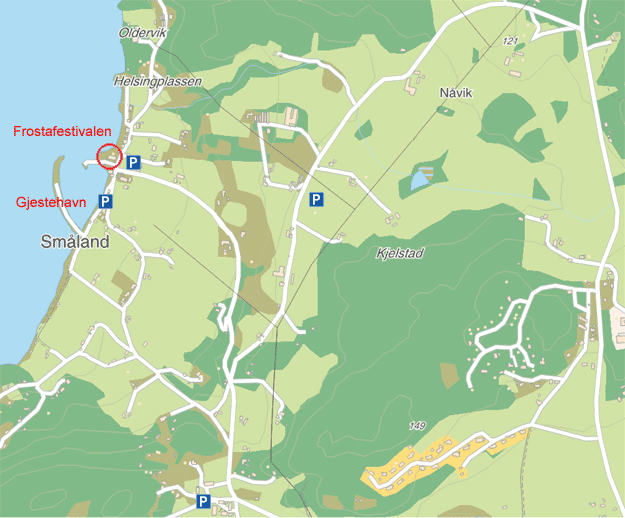 Detaljkart for området rundt Småland