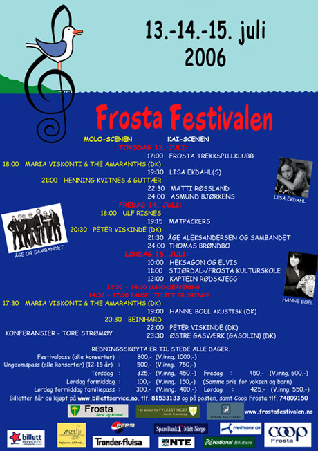 Programplakat Frosta Festivalen 2006